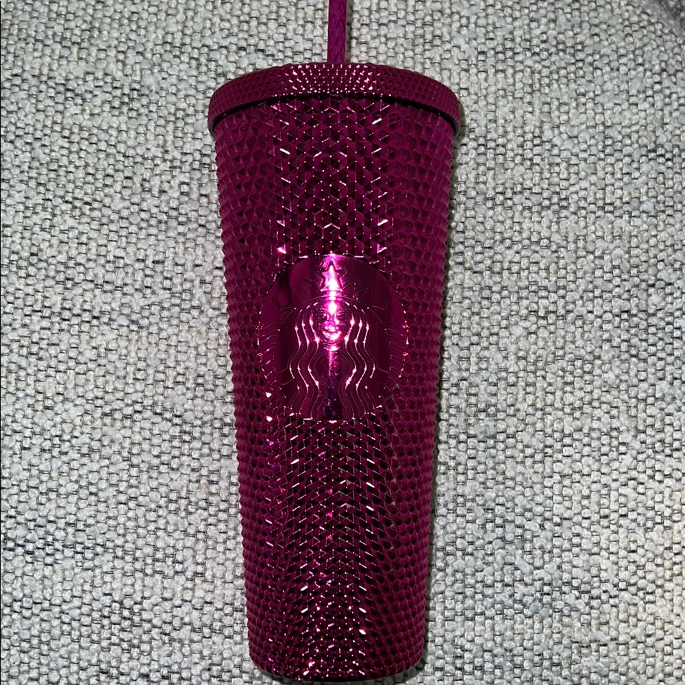 Starbucks Magenta Studded Tumbler with Straw, 24 fl. ounce